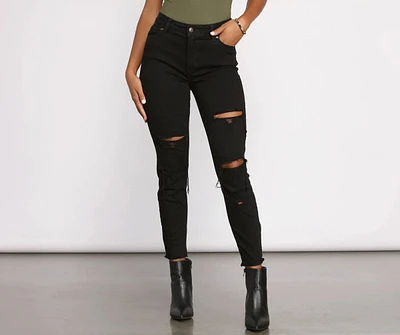 Clara High Rise Destructed Skinny Jeans