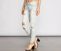 Josie Mid Rise Destructed Jeans