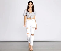 Bella Super High Rise Destructed Skinny Jeans