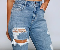 Chic Destruction High Rise Boyfriend Jeans