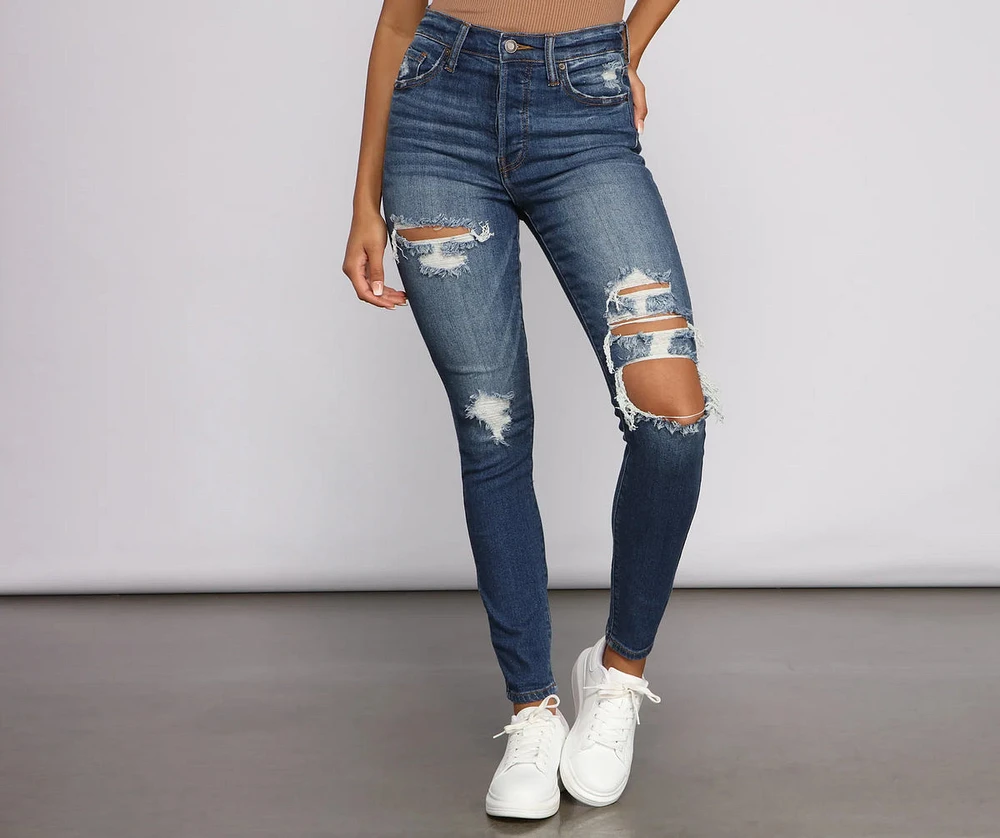 Bella High Rise Distressed Skinny Jeans