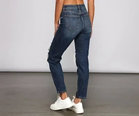 Tobi High Rise Destructed Mom Jeans