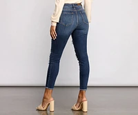 High Rise Destructed Skinny Jeans