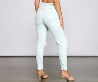 On Edge High Rise Destructed Skinny Jeans