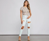 On Edge High Rise Destructed Skinny Jeans