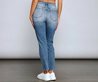 Tobi High Rise Destructed Mom Jeans