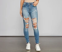 Girl Next Door Destructed Skinny Jeans