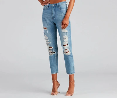 Ella Distressed Mom Jeans