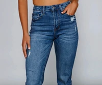 Ella High Rise Distressed Mom Jeans