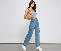 High-Rise Cargo Boyfriend Jeans