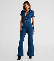 Gimme The Flare Denim Jumpsuit