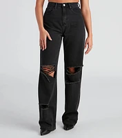 Effortless Edge Wide-Leg Denim Jeans