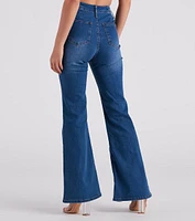 Bri High-Rise Lace-Up Flare Jeans By Windsor Denim