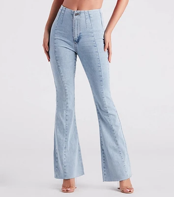 Cute Flare High Rise Denim Jeans