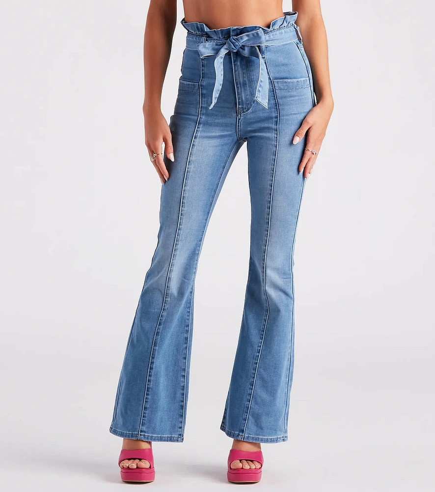 Pep Me Up Paperbag Flare Denim Jeans