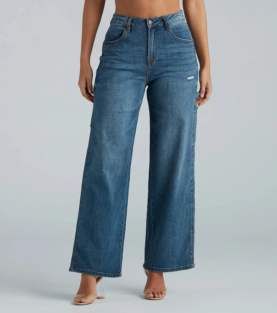 Trish Cargo Wide-Leg Jeans by Windsor Denim