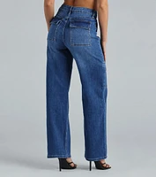 Trish Mid-Rise Cargo Wide-Leg Jeans By Windsor Denim