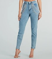 Big Time Sparkle Rhinestone Skinny Denim Jeans