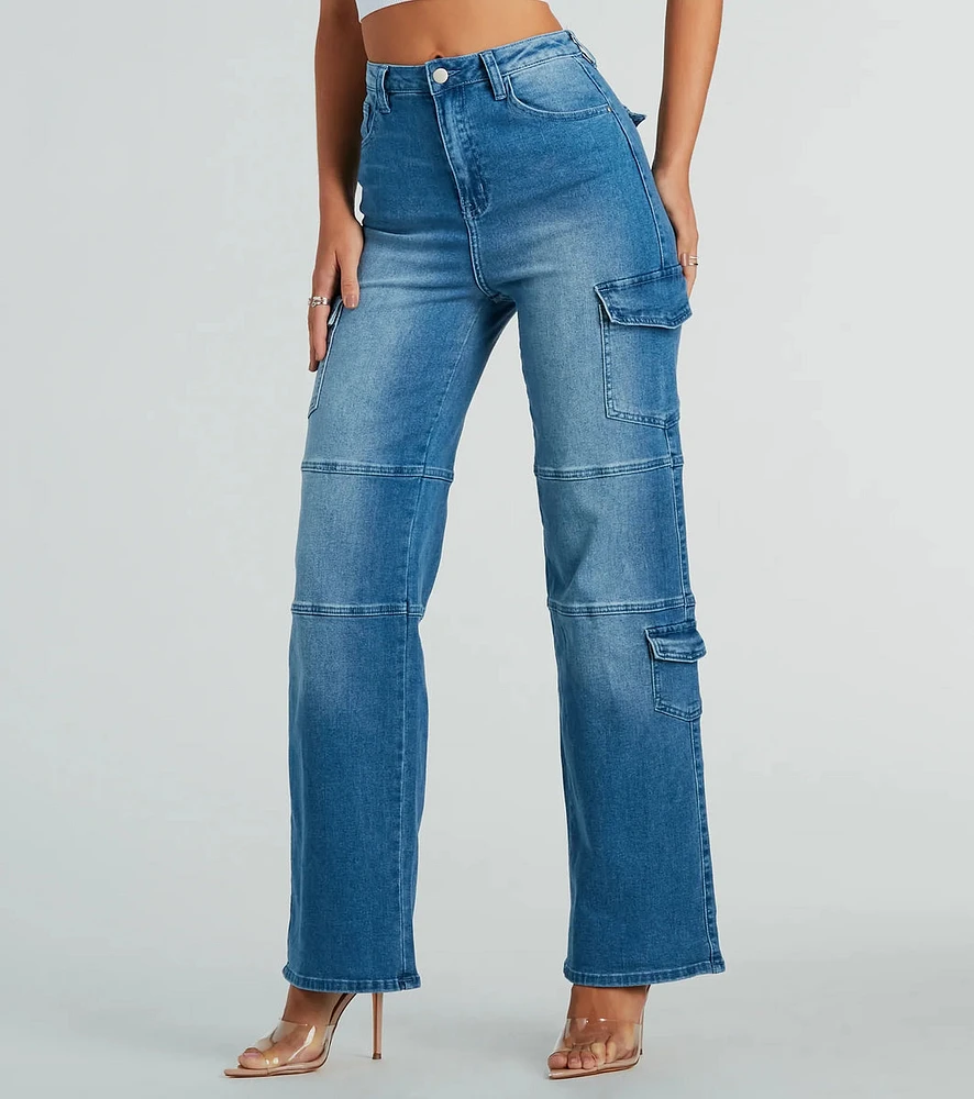 Cool Captured High Rise Cargo Denim Jeans