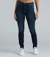 Keep It Real High-Rise Cargo Denim Skinny Jeans