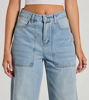 The Details High-Rise Wide-Leg Cuffed Denim Jeans