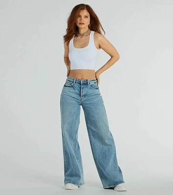 Iconic Staple High-Rise Wide-Leg Jeans