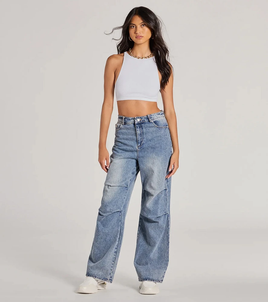 Stylish Journey High-Rise Straight-Leg Denim Jeans