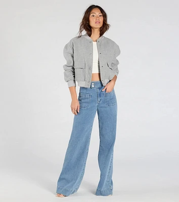 Extra Trendy High Rise Wide Leg Trouser Denim Jeans