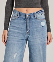 Edgy Allure Wide-Leg Distressed Denim Jeans