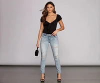 Jude Mid Rise Distressed Jeans