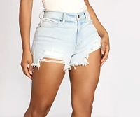 Eve High Rise Destructed Cut Off Jean Shorts