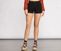 Paper Bag Distressed Cuffed Shorts