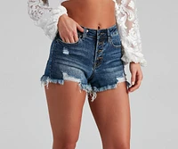 Meli Mid-Rise Cutoff Denim Shorts by Windsor