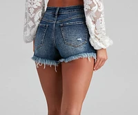 Meli Mid-Rise Cutoff Denim Shorts by Windsor