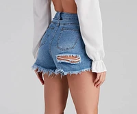 Reese High Rise Destructed Denim Shorts by Windsor