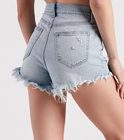 Remy High-Rise Destructed Frayed Shorts by Windsor Denim