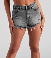 Remy High-Rise Frayed Hem Shorts