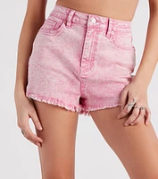 Remy High-Rise Acid-Wash Denim Shorts by Windsor