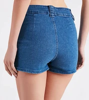 The Best Vibes Mid-Rise Denim Skort