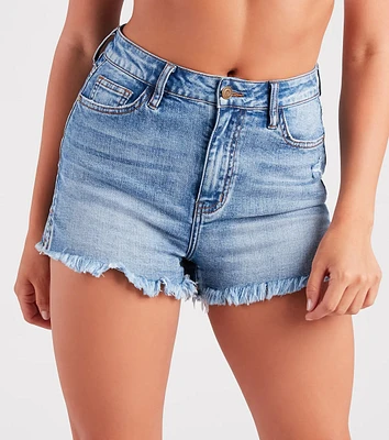 Remy High-Rise Frayed Hem Denim Shorts by Windsor