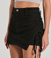 Hit The Streets High-Rise Ruched Denim Skort