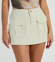 Stand And Deliver High-Rise Pocket Denim Skort