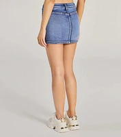 Total Perfection Mid Rise Denim Mini Skort