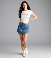 Timeless Staple Mid-Rise Button Denim Skort