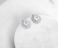 Cubic Zirconia Halo Studs