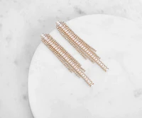 Love Test Rhinestone Fringe Earrings