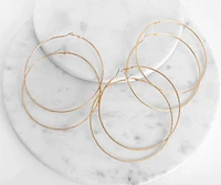 3 Pack Sleek & Textured Large Hoop Earrings