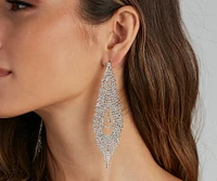 Captivate Them Rhinestone Teardrop Duster Earrings