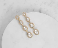 Always Alluring Rhinestone Linear Duster Earrings