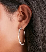 Feelin' Glam Rhinestone Hoop Earrings